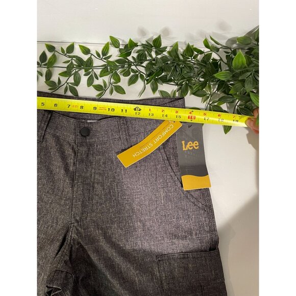 Lee Mens Gray Polyester Cargo Shorts Sz 30 With Multiple Pockets &Button Closure - Picture 11 of 16
